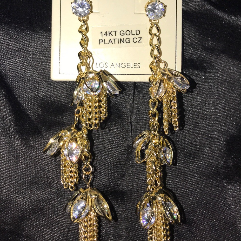 NWOT Gold tone sparkly earrings